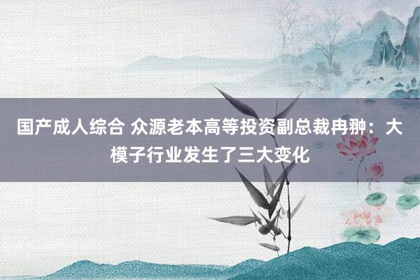 国产成人综合 众源老本高等投资副总裁冉翀：大模子行业发生了三大变化