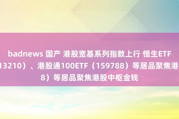 badnews 国产 港股宽基系列指数上行 恒生ETF易方达（513210）、港股通100ETF（159788）等居品聚焦港股中枢金钱