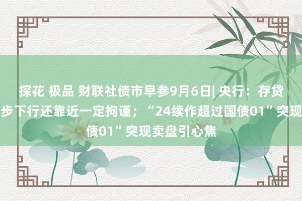 探花 极品 财联社债市早参9月6日| 央行：存贷款利率进一步下行还靠近一定拘谨；“24续作超过国债01”突现卖盘引心焦