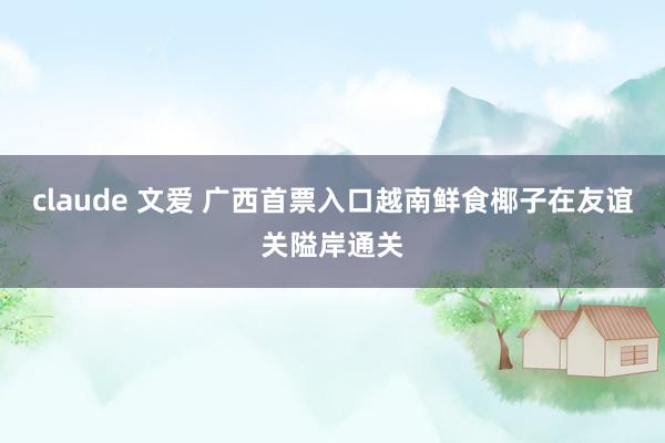 claude 文爱 广西首票入口越南鲜食椰子在友谊关隘岸通关