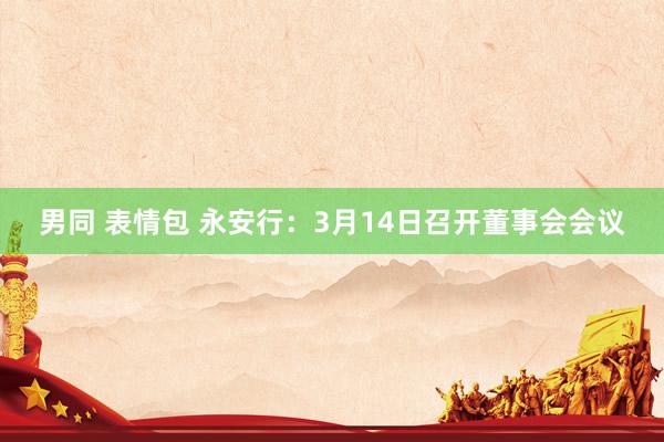 男同 表情包 永安行：3月14日召开董事会会议