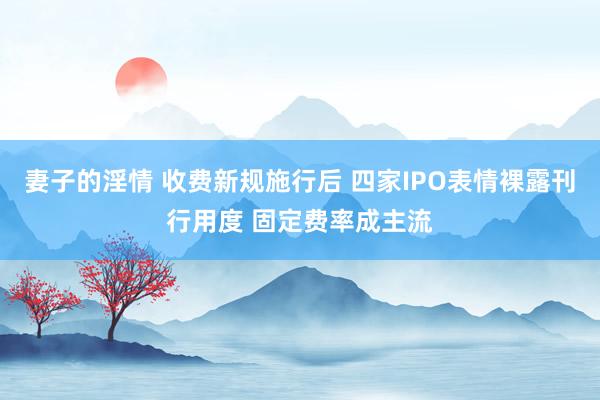 妻子的淫情 收费新规施行后 四家IPO表情裸露刊行用度 固定费率成主流