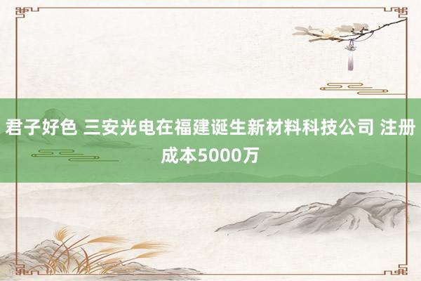 君子好色 三安光电在福建诞生新材料科技公司 注册成本5000万