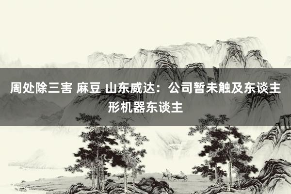 周处除三害 麻豆 山东威达：公司暂未触及东谈主形机器东谈主